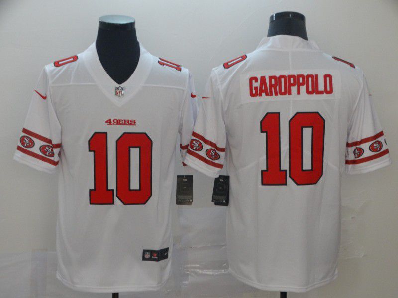 Men San Francisco 49ers #10 Garoppolo White team logo cool edition NFL Jerseys